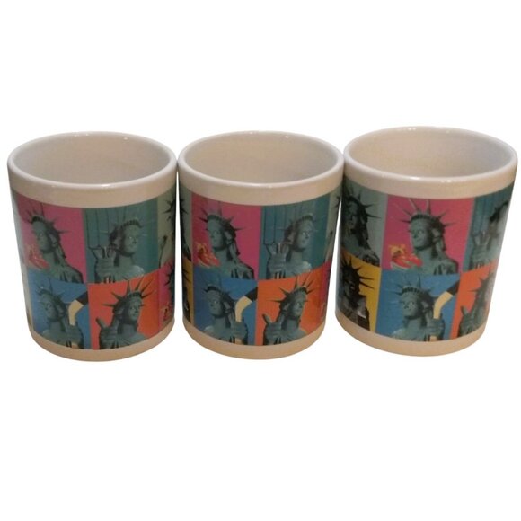 Vintage 90's Mother Parkers East Side Marios Lady Liberty Mugs-Set Of 3 - Picture 6 of 12